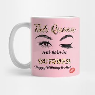 This Queen Was Born In October Leopard Pattern Mug